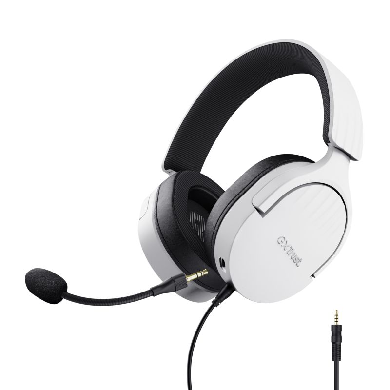 Casti Trust cu fir GXT 489W Fayzo, material ABS, lungime cablu detasabil 120cm, conector 3.5mm, frecventa raspuns 20 Hz, 20.000 Hz, senzivitate 100 dB, sunet stereo, microfon omnidirectional, senzor electret, alb