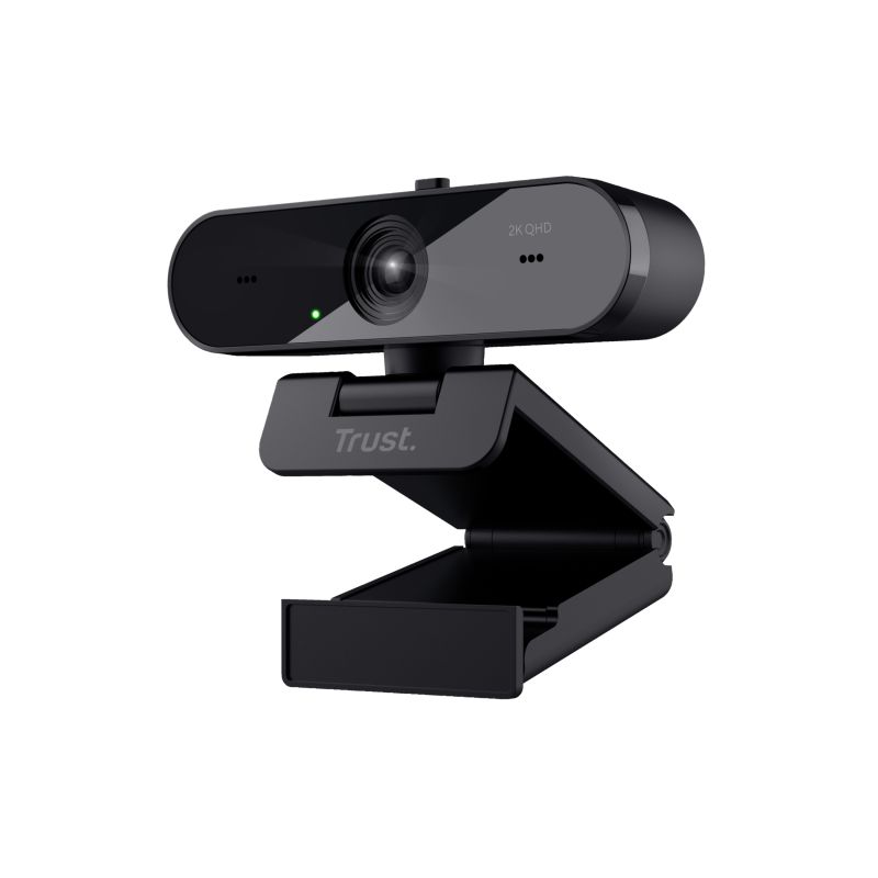 Camera web Trust Taxon QHD, interfata USB 2.0, lungime cablu 180cm, sensibilitate 56 dB, microfon dual omnidirectional, rezolutie video 2560x1440, 30 fps, auto-focus, rezolutie senzor 2560x1440, negru