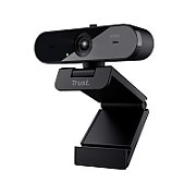 Camera web Trust Taxon QHD, interfata USB 2.0, lungime cablu 180cm, sensibilitate 56 dB, microfon dual omnidirectional, rezolutie video 2560x1440, 30 fps, auto-focus, rezolutie senzor 2560x1440, negru
