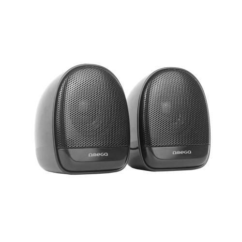 OMEGA SPEAKERS STEREO 2.0 6W RMS USB 3.5 mm Audio Black Elipse