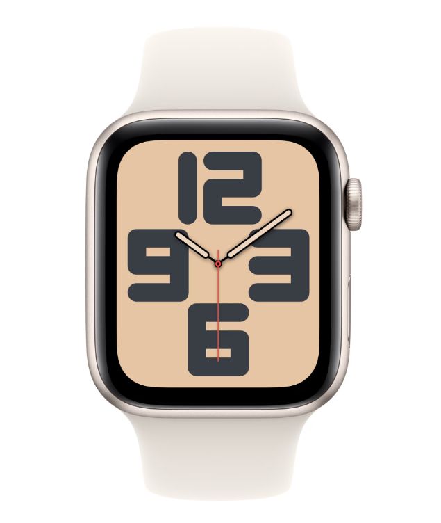Apple Watch SE GPS 44mm Starlight Aluminium Case with Starlight Sport Band - M/L