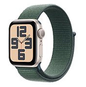 Apple Watch SE GPS 40mm Starlight Aluminium Case with Lake Green Sport Loop