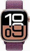 Apple Watch Series 10 GPS + Cellular 42mm Rose Gold Aluminium Case with Plum Sport Loop