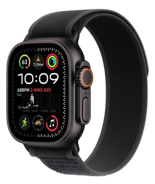 Apple Watch Ultra 2 GPS + Cellular 49mm Black Titanium Case with Black Trail Loop - S/M