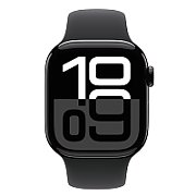 Apple Watch Series 10 GPS + Cellular 42mm Jet Black Aluminium Case with Black Sport Band - M/L