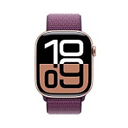 Apple Watch Series 10 GPS 46mm Rose Gold Aluminium Case with Plum Sport Loop