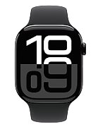 Apple Watch Series 10 GPS 46mm Jet Black Aluminium Case with Black Sport Band - S/M