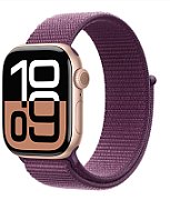 Apple Watch Series 10 GPS 42mm Rose Gold Aluminium Case with Plum Sport Loop