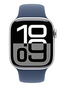 Apple Watch Series 10 GPS 42mm Silver Aluminium Case with Denim Sport Band - M/L