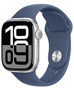 Apple Watch Series 10 GPS 42mm Silver Aluminium Case with Denim Sport Band - M/L