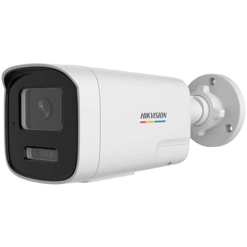 Camera de supraveghere IP Bullet 2MP ColorVu Hikvision DS-2CD1T27G2H- LIUF/SL(2.8MM), lentila fixa 2.8mm, iluminare: Color: 0.001 Lux @ (F1.0, AGC ON),B/W: 0 Lux with IR: 50m, microfon incorporat, difuzor incorporat, alarma la evenimente: Motion detection (support alarm triggering by specified