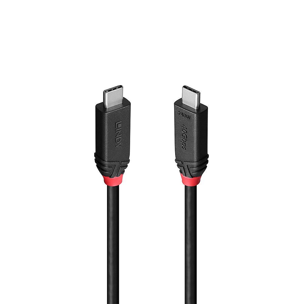 Cablu Lindy 2m USB4 240W Type C, 40 Gbps, Black Line