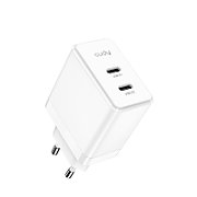 CUDY 2-Port 40W USB-C Charger, GaN, 2 x USB-C (20W max per port), QC+PPS+PD 3.0, EU plug, Fast charge for iPhone 12 Series and above, Galaxy, iPad, Macbook Air and more