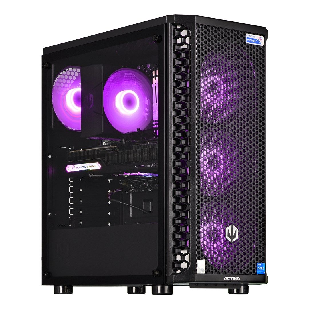 Desktop PC Actina Midi Tower, AMD 5500 (6 C / 12 T, 3.6 GHz - 4.2 GHz), 16 GB RAM, 500 GB SSD, NVIDIA GeForce RTX 3060 12 GB, Fara sistem de operare