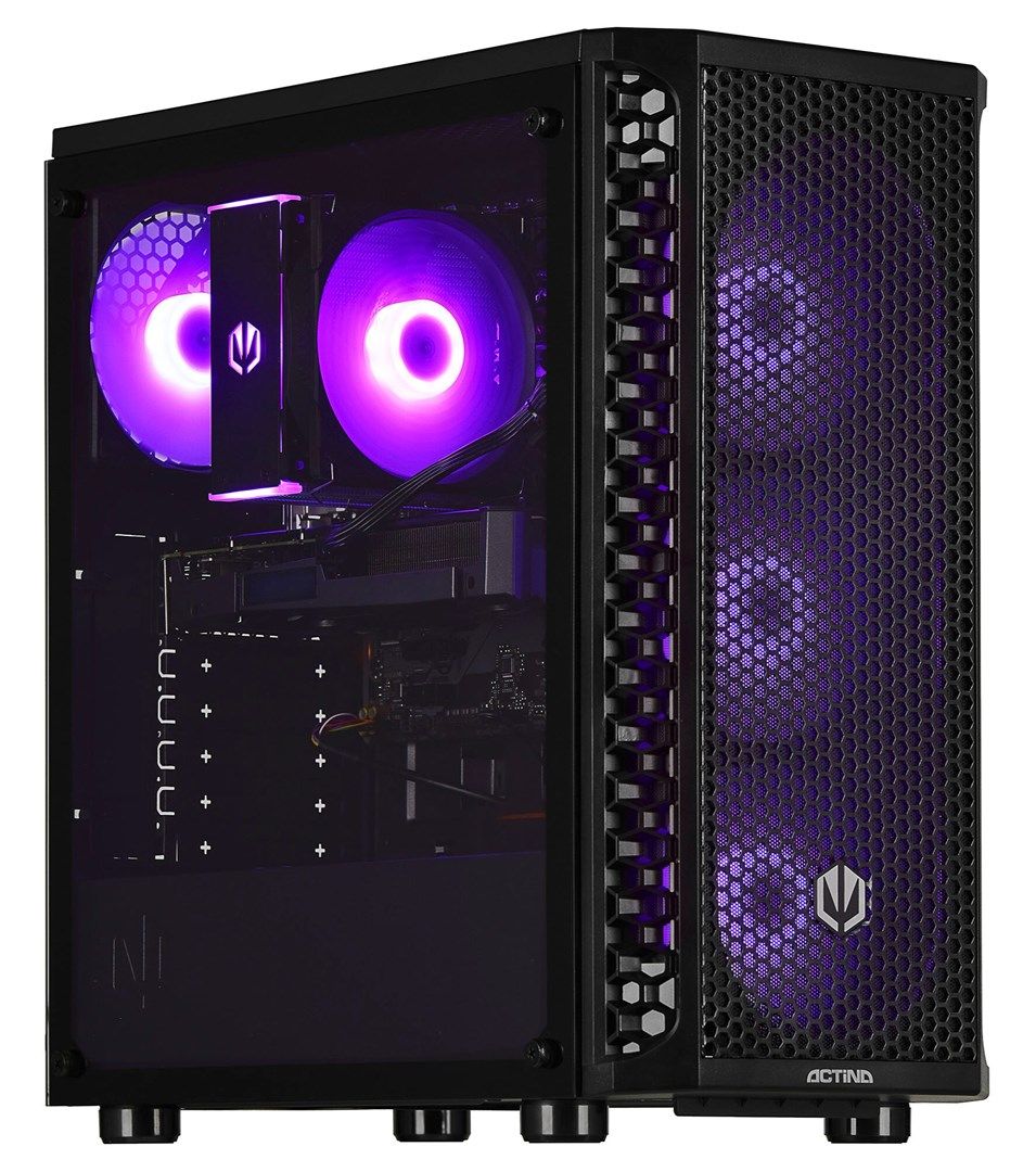 Desktop PC Actina Midi Tower, Intel Core i5-12400F (6 C / 12 T, 2.5 GHz - 4.40 GHz), 16 GB RAM, 1 TB SSD, Intel Arc A580 8 GB, Fara sistem de operare