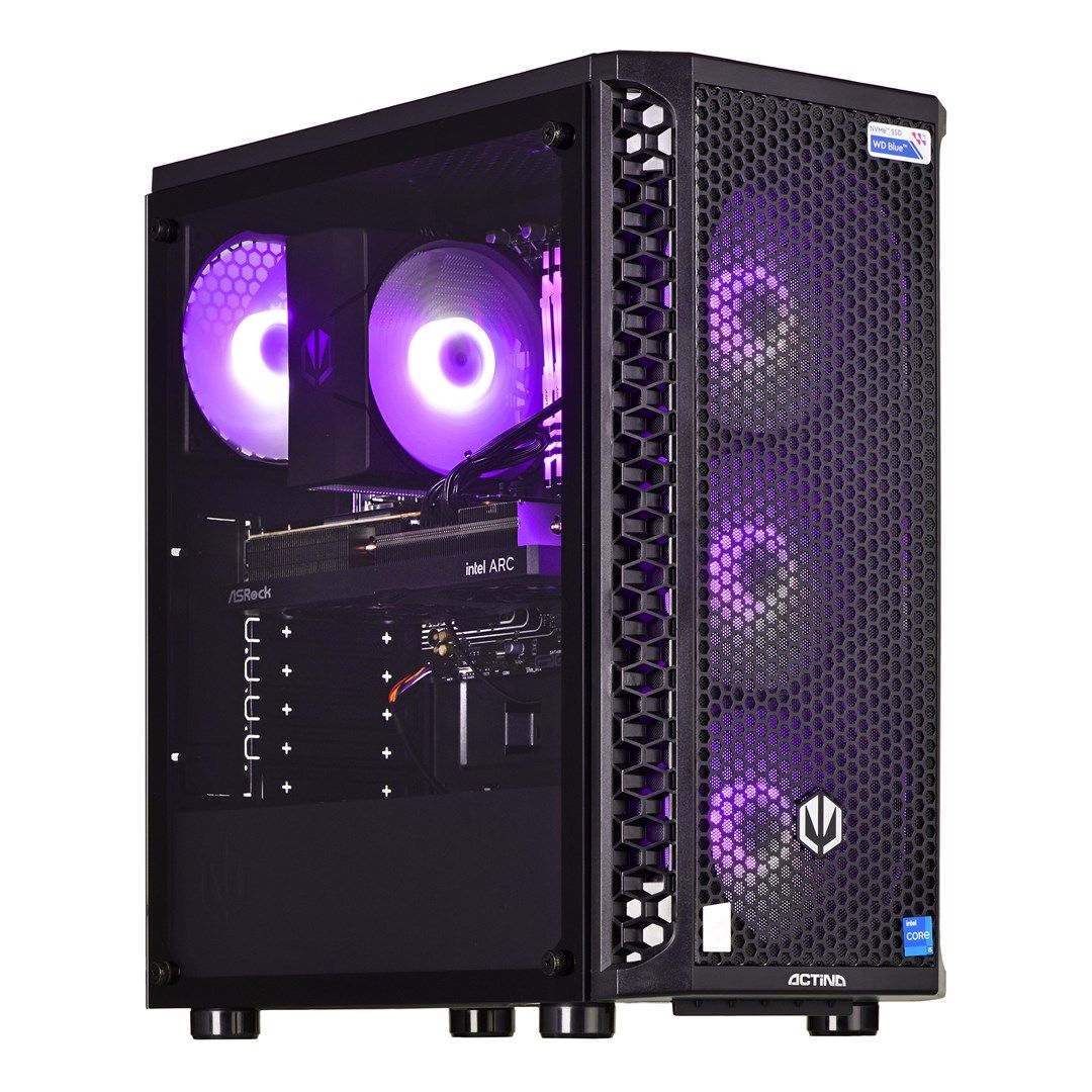 Desktop PC Actina Midi Tower, Intel Core i5-13400F (10 C / 16 T, 2.5 GHz - 4.6 GHz), 32 GB RAM, 1 TB SSD, NVIDIA GeForce RTX 4060 8 GB, Fara sistem de operare