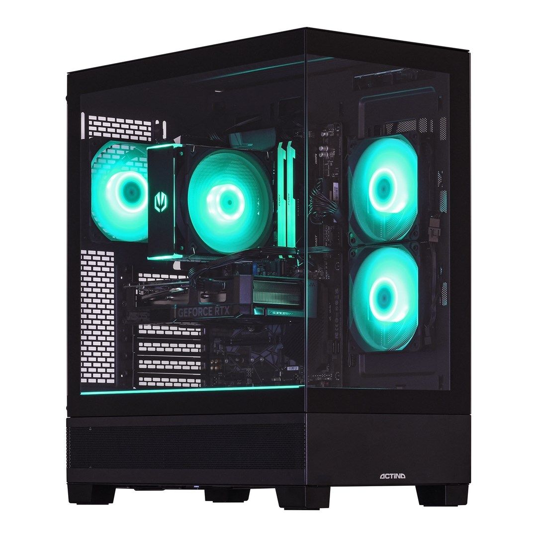 Desktop PC Actina Midi Tower, Intel Core i5-12400F (6 C / 12 T, 2.5 GHz - 4.40 GHz), 32 GB RAM, 1 TB SSD, AMD Radeon RX 6600 8 GB, Fara sistem de operare