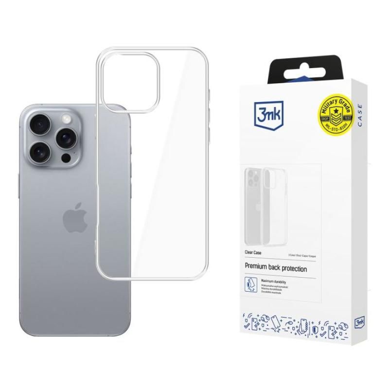 Protective cover 3mk Clear Case for iPhone 16 Pro Max, Transparent