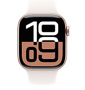 Apple Watch Series 10 GPS + Cellular 42mm Rose Gold Aluminium Case with Light Blush Sport Band - S/M