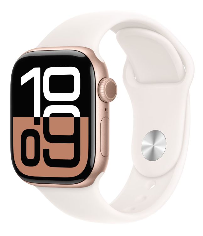Apple Watch Series 10 GPS 42mm Rose Gold Aluminium Case with Light Blush Sport Band - S/M