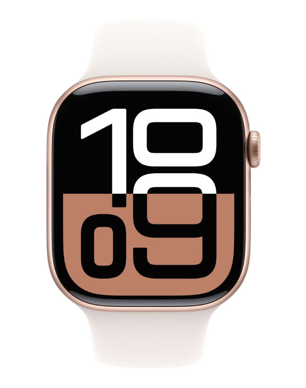 Apple Watch Series 10 GPS 46mm Rose Gold Aluminium Case with Light Blush Sport Band - M/L