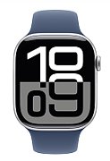 Apple Watch Series 10 GPS 46mm Silver Aluminium Case with Denim Sport Band - S/M