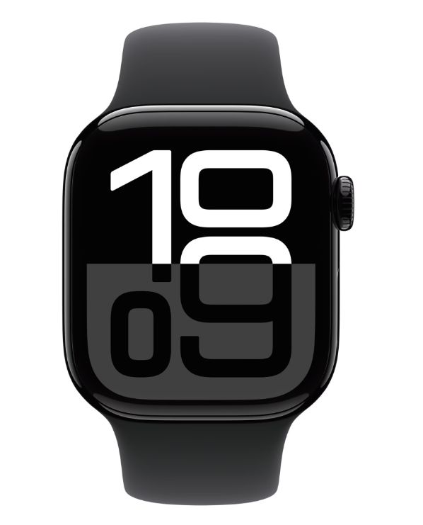 Apple Watch Series 10 GPS 42mm Jet Black Aluminium Case with Black Sport Band - M/L