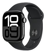 Apple Watch Series 10 GPS 42mm Jet Black Aluminium Case with Black Sport Band - M/L