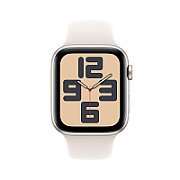 Apple Watch SE GPS + Cellular 44mm Starlight Aluminium Case with Starlight Sport Band - M/L