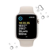Apple Watch SE GPS + Cellular 40mm Starlight Aluminium Case with Starlight Sport Band - M/L