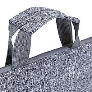 RIVACASE Anvik 13.3  Laptop sleeve  light grey  with handle  waterproof material  plush interior  back pocket for smartphone  business cards  accessories