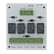 Modul electronic pentru doua usi cu incuietori tip fail-safe cu monitorizare sau buton.