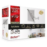 Stand tableta si Barkan T72, 7  - 14 / 18-36 cm, Greutate maxima 5.6kg, distanta maxima fata de perete 11.5 / 29 cm., Culoare: Alb.