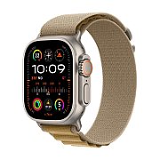 Apple Watch Ultra 2 GPS + Cellular 49mm Natural Titanium Case with Tan Alpine Loop - Large