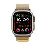 Apple Watch Ultra 2 GPS + Cellular 49mm Natural Titanium Case with Tan Alpine Loop - Large