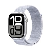 Apple Watch Series 10 GPS + Cellular 46mm Silver Aluminium Case with Blue Cloud Sport Loop