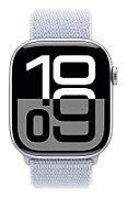 Apple Watch Series 10 GPS + Cellular 46mm Silver Aluminium Case with Blue Cloud Sport Loop