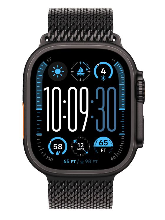 Apple Watch Ultra 2 GPS + Cellular 49mm Black Titanium Case with Black Titanium Milanese Loop - S