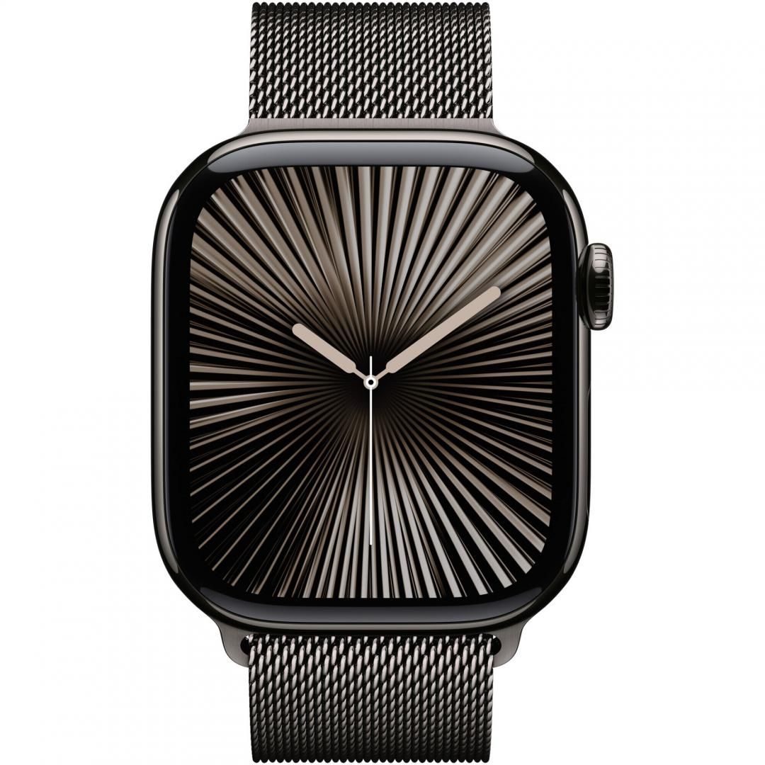 Apple Watch Series 10 GPS + Cellular 42mm Slate Titanium Case with Slate Milanese Loop