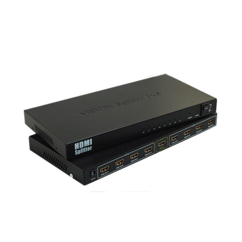 Splitter HDMI 8 porturi, 1 intrare - 8 iesiri, 4K, FULL HD, 3D, alimentator, PremiumCord