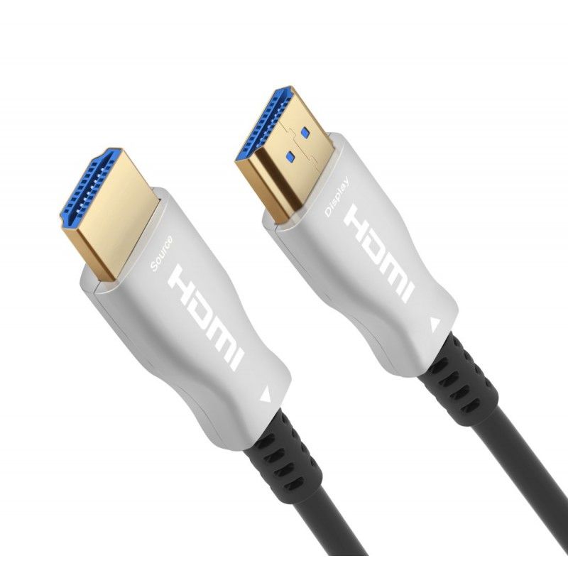 Cablu HDMI - HDMI 2.0b, Active Optical (AOC) HDMI fiber 4K@60Hz, 18 Gbps, aurit, 100m