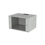 Rack 19'' 9U 580x600, de perete, dezasamblat, usa fata sticla, laterale detasabile, 60kg, seria D-WALL META, DECKRO