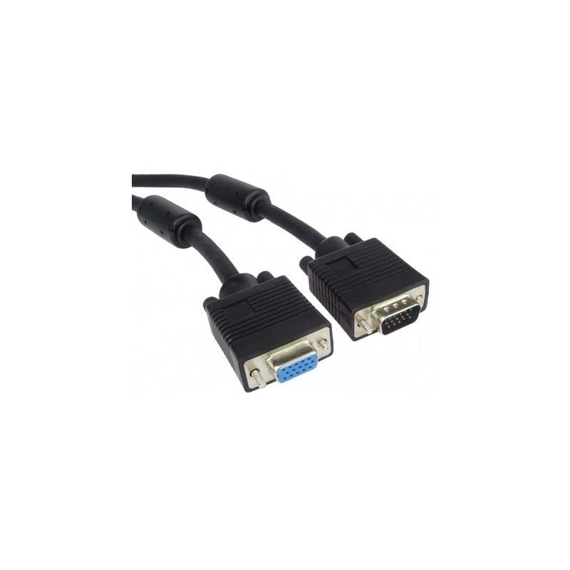 Cablu prelungitor VGA, mama - tata, cu ferite, dubluecranat, 7m, PremiumCord