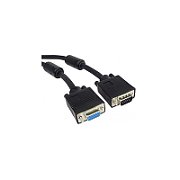 Cablu prelungitor VGA, mama - tata, cu ferite, dubluecranat, 20m, PremiumCord