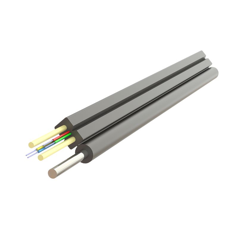 Cablu fibra optica 4 fibre flat drop SM, 600N, cu sufa, intarziere la flacara, protectie apa, LSZH, int/ext - SAMM