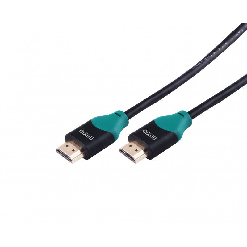 Cablu HDMI, V2.0, tata-tata, 4K@60hz, 1080P, High Speed Ethernet, contacte aurite, 10m, Negru, Nexio