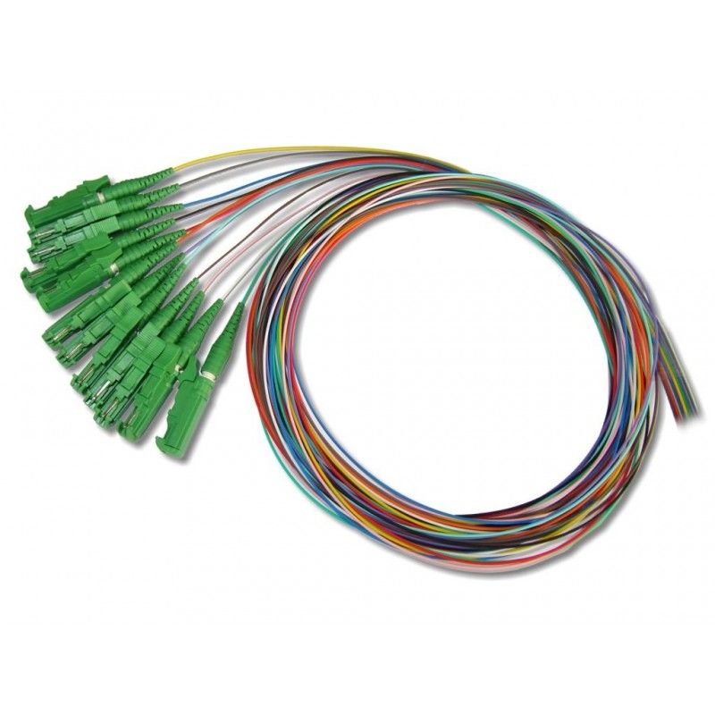 Set 12 buc pigtail FO E2000/APC, SM OS2, 9/125, 0,9mm manta LSZH, 1.5m colorate – EMTEX